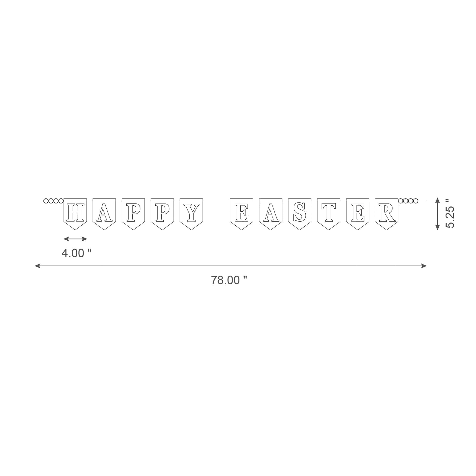 Glitzhome® 6.5ft. Wooden Happy Easter Garland